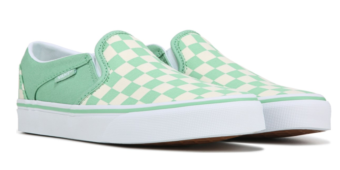 mint checkered vans
